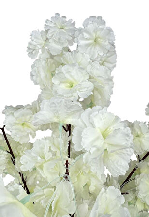 Yapay Ağaç Bahardalı Ağacı Beyaz Japon Kiraz Çiçeği Sakura Çiçeği 70cm Siyah Plastik Saksılı