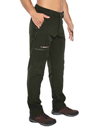 Crozwise Softshell Koyu Yeşil Kışlık Polarlı Outdoor Pantolon - 2228-04