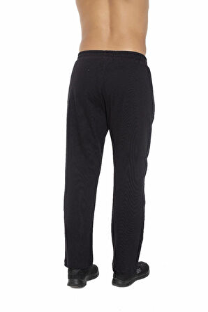 CROZWİSE 2232-10 Kalın Kumaş Double Face Düz Erkek Spor Pantolon SİYAH