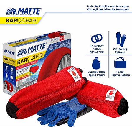 Matte Kar Çorabı Active Series Kırmızı Renk Large Beden