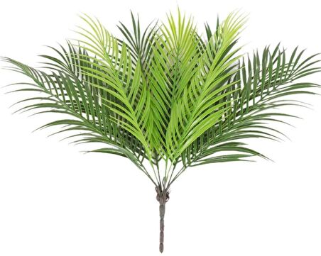 Yapay Çiçek 9 Dallı Areka Ahşap Kütük Saksılı Palmiye Ağacı Salon Bitkisi 45 cm
