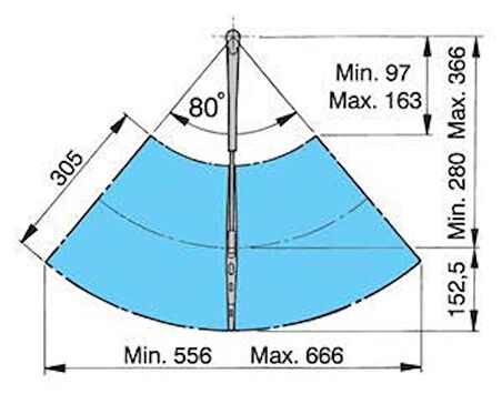 Vetus silecek seti Şaft Boyu 63.5mm 12V/2A 