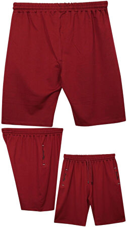 Büyük Beden 110 - 155 Kilo Arası İçin Uygun Bedenli Cepleri Nakış Detaylı Likralı Penye Erkek Şortu