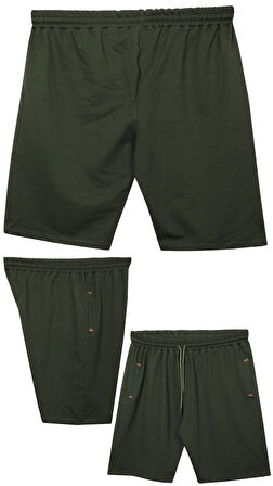 Büyük Beden 110 - 155 Kilo Arası İçin Uygun Bedenli Cepleri Nakış Detaylı Likralı Penye Erkek Şortu