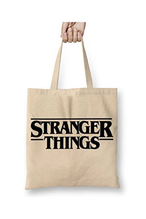 Stranger Things Logo Bez Çanta Uzun Saplı Alışveriş Çantası Plaj Çantası