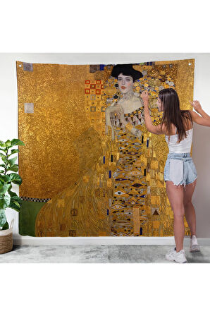 Gustav Klimt Adele Bloch'un Altın Kadın Duvar Örtüsü-8324