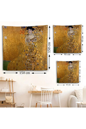 Gustav Klimt Adele Bloch'un Altın Kadın Duvar Örtüsü-8324