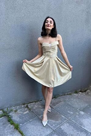 Simli Mini Abiye Elbise