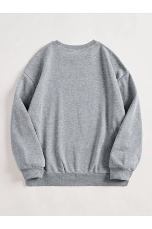 Unisex Breath Baskılı Bisiklet Yaka Sweatshirt