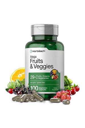 Horbäach Mega Fruits and Veggies Supplement | 100 Capsules - İthal