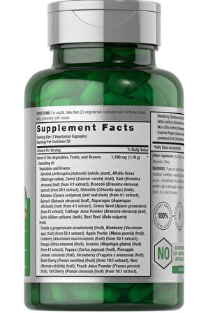 Horbäach Mega Fruits and Veggies Supplement | 100 Capsules - İthal