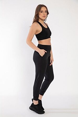 Crozwise Jogger Kadın Siyah tayt  3198