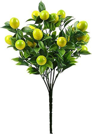 3lü Set Yapay Limon Demeti Yapay Çiçek 30*20cm Yeşil Yapraklı 