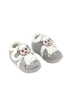 GezerKuzu Figürlü Kışlık Yumuşacık Ev Pandufu Gri