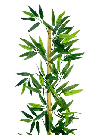 5li Set Yapay Bambu Sopası 20 Yapraklı 190cm Yapay Çiçek Bambu Duvarı Separatör Çiçeği Yapay Çiçek