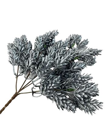 Yapay Çiçek Gümüş Renk Başak Demeti 7dal 48 Çiçek Demet Garnitür Aradal Dekoratif Yapay Bitki