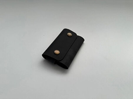 Hakiki Deri Çıtçıtlı Anahtarlık Kartlık Mini Cüzdan - El Yapımı
