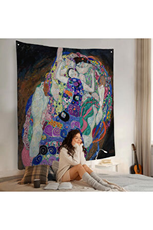Gustav Klimt - The Virgin - Bakire Duvar Örtüsü-8338