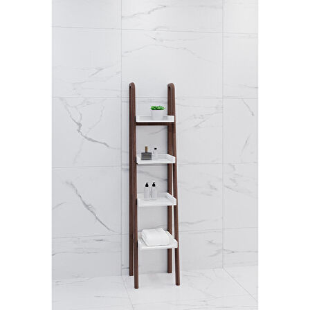 BREZZA 130 CM MASİF TEZGAH BEYAZ LAVABOLU BANYO DOLABI - RAF VE BOY DOLAP MODÜL DAHİL