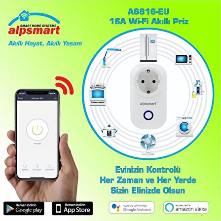 AS816EU Akıllı WiFi Priz - Zaman Ayarlı 16A