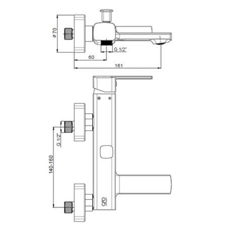 GPD Pedra MBB160 Gümüş Banyo Bataryası