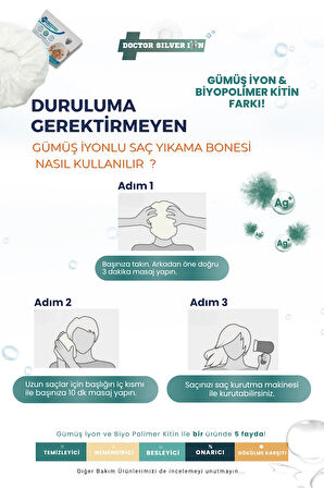 Gümüş İyonlu Saç Yıkama Bonesi 4’lü – Durulama Gerektirmez, Hasta Ve Yatalak Hasta Bakım Ürünü