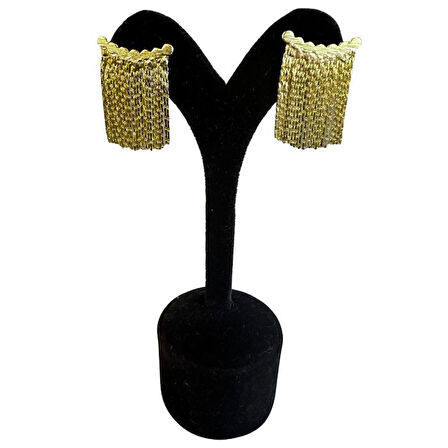 Uretti - İREM 3914 6347 Saçaklı Model Tasarım Küpe