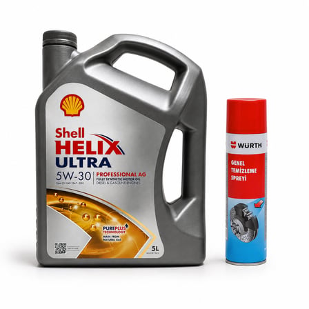 SHELL HELİX ULTRA PRO AG 5W-30 5 Litre + Würth Balata Spreyi 500 ml