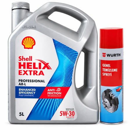 SHELL HELİX EXTRA PRO ARL 5W-30 3 5 Litre + Würth Balata Spreyi 500 ml