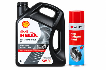 SHELL HELİX ESSENTIAL DRIVE ECT DPF 5W-30 4 Litre + Würth Balata Spreyi 500 ml