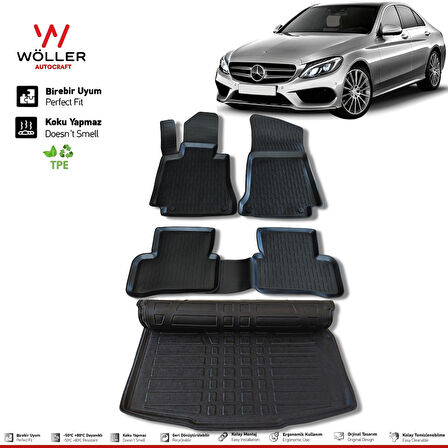 Mercedes C W205 Paspas Bagaj Havuzu 2014 2020 Arası 3D Wöller Ultraflex Set