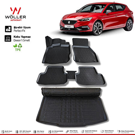 Seat Leon 4 Paspas Bagaj Havuzu Set 2021 Sonrası 3D Wöller Ultraflex Set