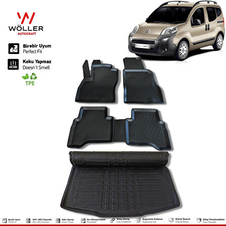 Citroen Nemo Paspas Bagaj Havuzu 2008 Sonrası 3d Havuzlu Wöller