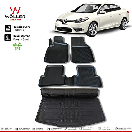 Renault Fluence Paspas Bagaj Havuzu 2009 Sonrası 3d Havuzlu Wöller