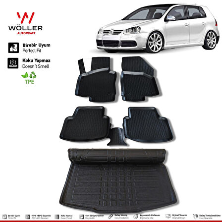 Volkswagen Golf 5 Paspas Bagaj Havuzu 2004 2008 Arası 3d Havuzlu Wöller