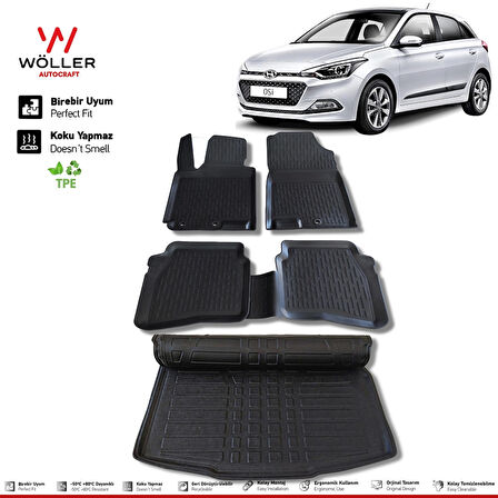 Hyundai i20 Paspas Bagaj Havuzu Set 2015 2020 Arası 3d Ultraflex Set