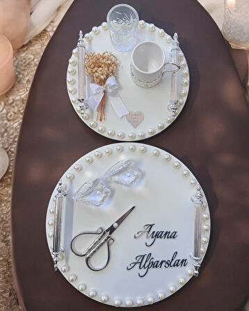 Fascination Gümüş İncili Söz Nişan Tepsisi