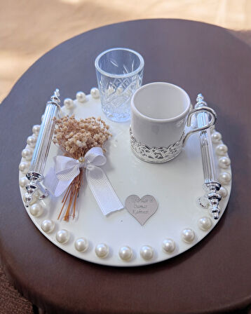 Fascination Gümüş İncili Söz Nişan Tepsisi