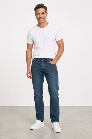 Erkek Slim Fit Esnek Denim Pantolon – Dar Kesim Mc Clap 005-Lacivert