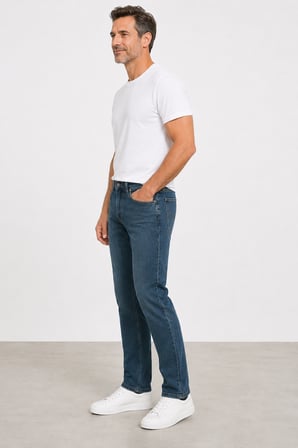 Erkek Slim Fit Esnek Denim Pantolon – Dar Kesim Mc Clap 005-Lacivert