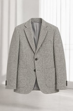 Doku Desenli Torba Cep 6 Drop Tek Erkek Ceket 72120-Gri