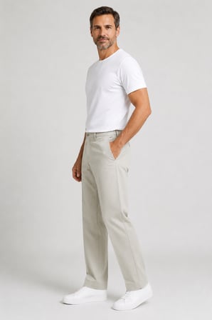 İlksar Klasik Kesim Tencel Karışımlı Kumaş Erkek Pantolon -  Y26-9955-Taş