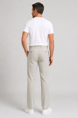 İlksar Klasik Kesim Tencel Karışımlı Kumaş Erkek Pantolon -  Y26-9955-Taş