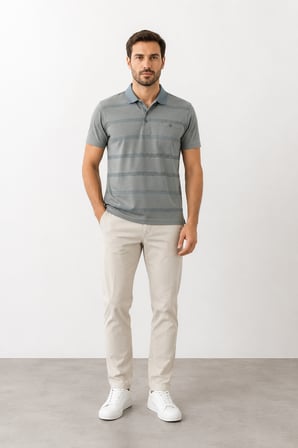 POLO YAKA CEPLİ ÇİZGİ DESEN TŞHIRT HERMAN 3049