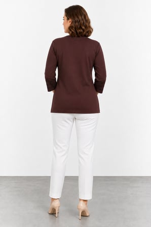 Kadın Ges Kol Sıfır Yaka Triko Bluz W27-3074