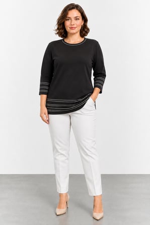 Kadın Ges Kol Sıfır Yaka Triko Bluz W27-3074