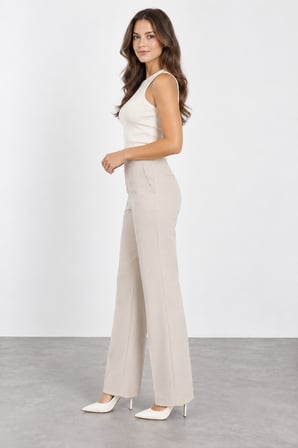 Kadın Beli Lastikli İspanyol Paça Pantolon W27-1592