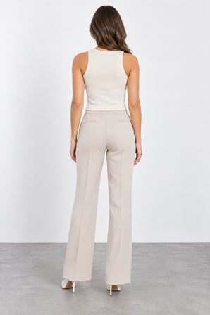 Kadın Beli Lastikli İspanyol Paça Pantolon W27-1592
