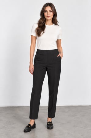 Kadın Beli Lastikli Cepli Boru Paça Pantolon W27-1578