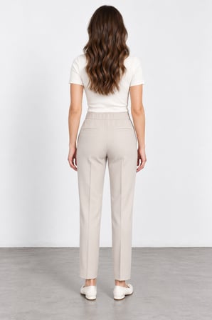 Kadın Beli Lastikli Cepli Boru Paça Pantolon W27-1578